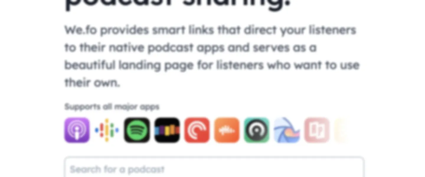 Screenshot of Smart Podcast Link Service with Auto App Detection