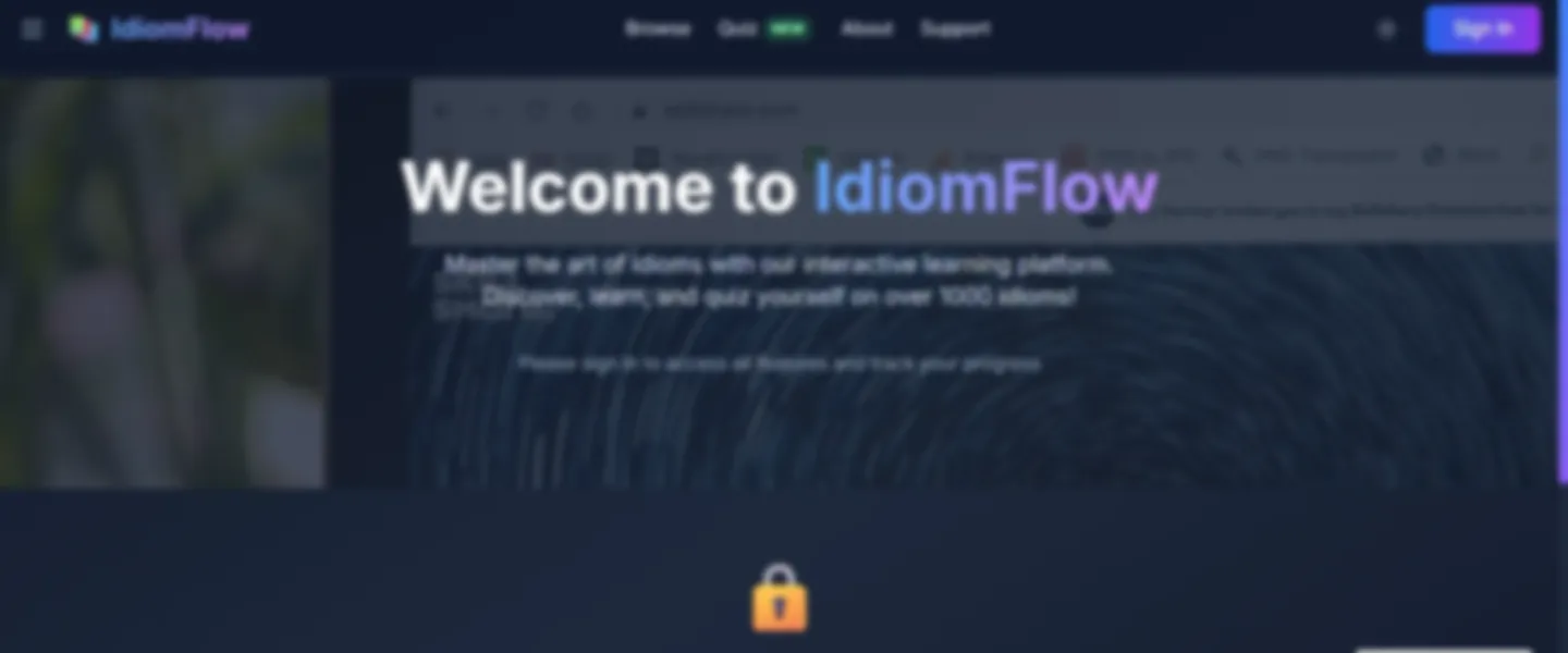 Screenshot of Interactive Educational Web App for Learning Idioms with Quiz Features