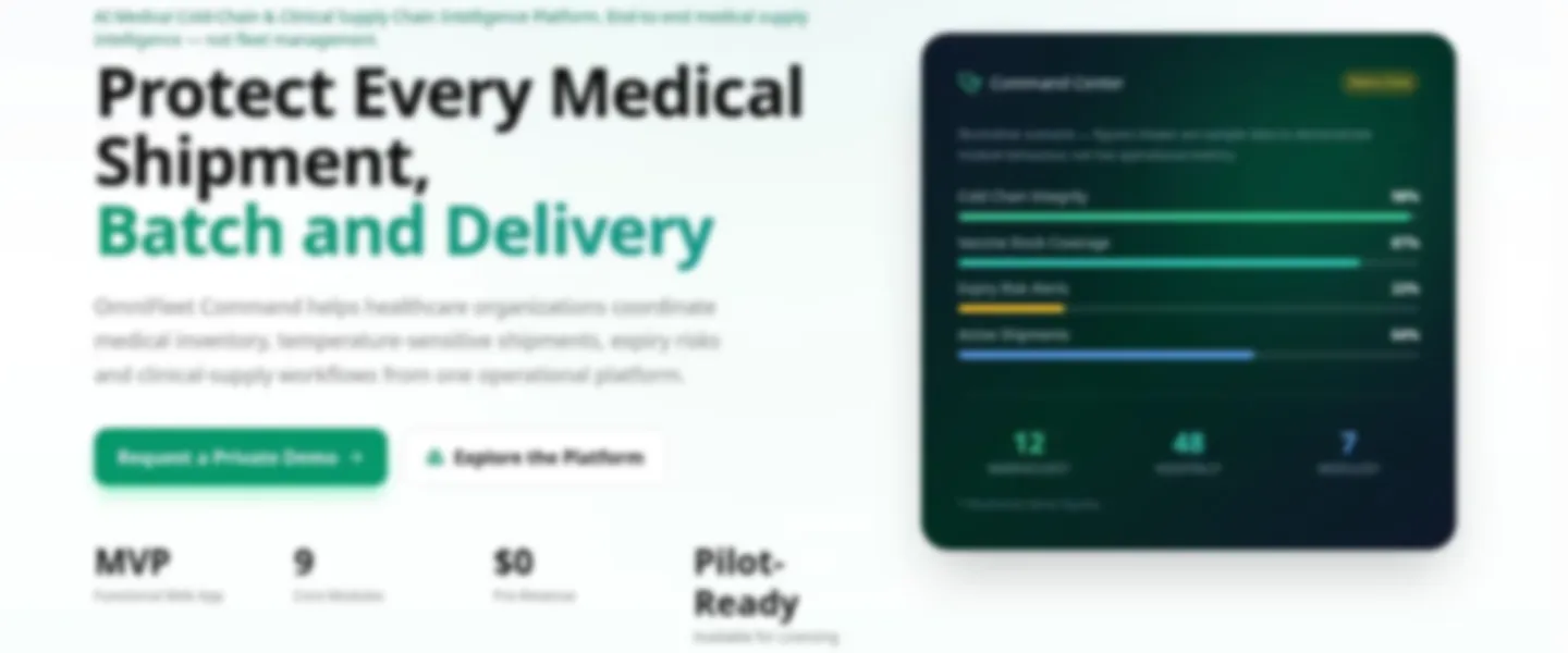 Screenshot of AI Command Platform for Medical Cold-Chain Logistics Operations