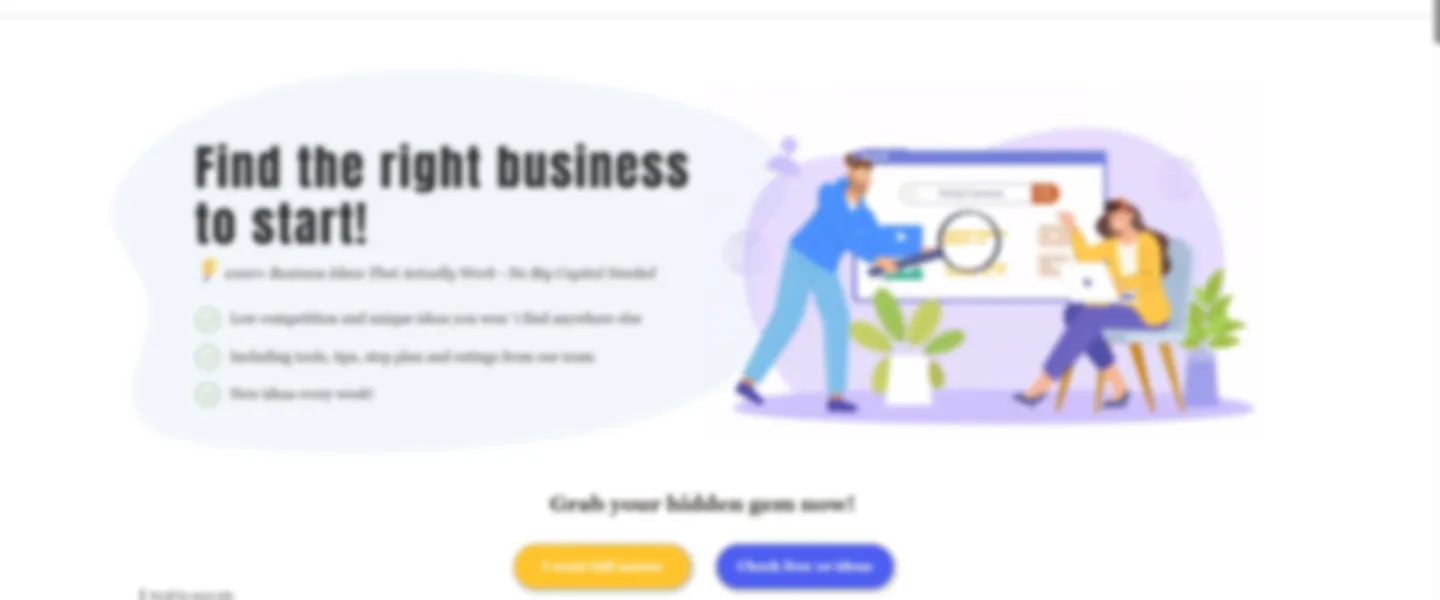 Screenshot of Curated Business Ideas Database with 1000+ Execution Plans