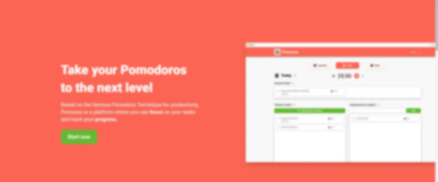 Screenshot of Pomodoro Technique Web App with Freemium Subscription Model
