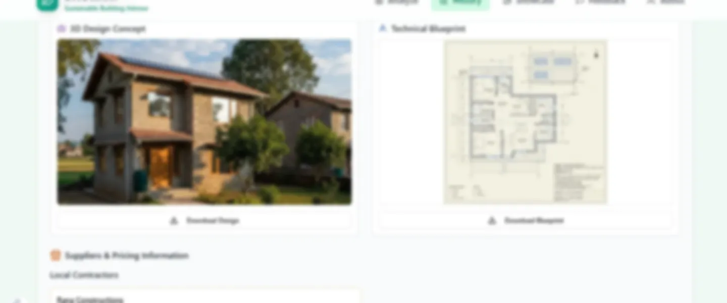 Screenshot of AI-Powered Sustainable Construction Planning Platform
