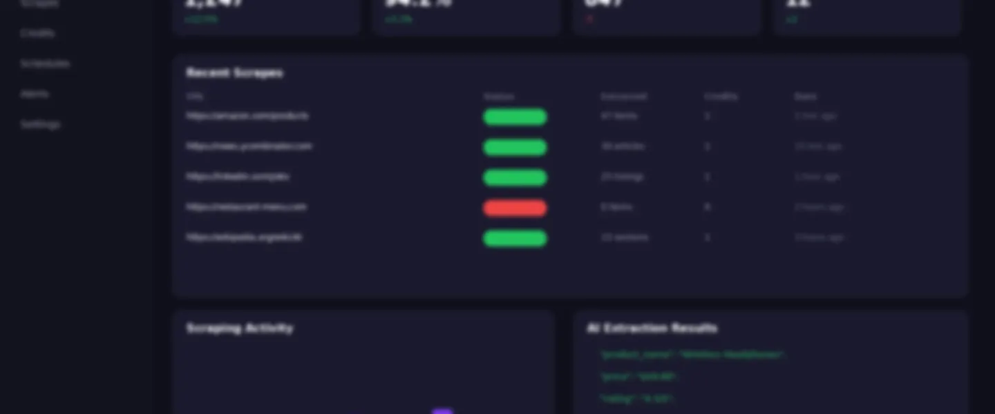 Screenshot of AI-Powered Web Scraping SaaS with Multi-Provider Integration