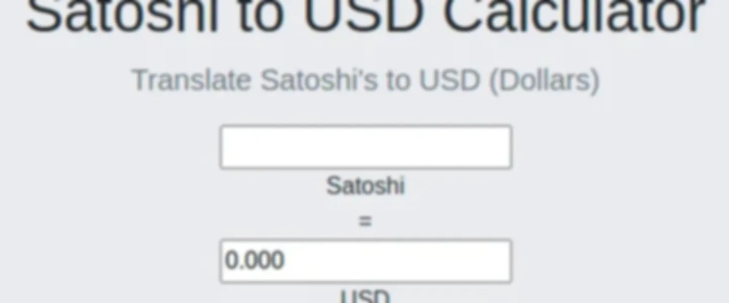 Satoshi to USD Calculator