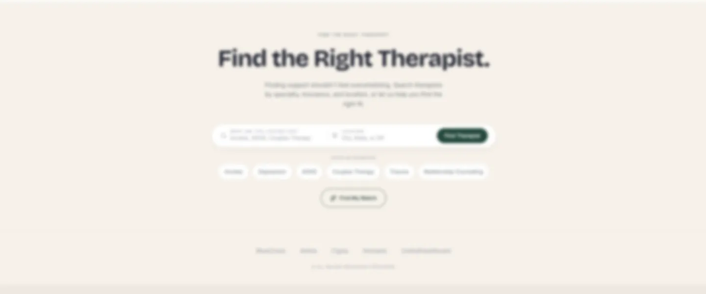 Screenshot of Mental Health Directory Platform with Insurance Matching & Paid Listings