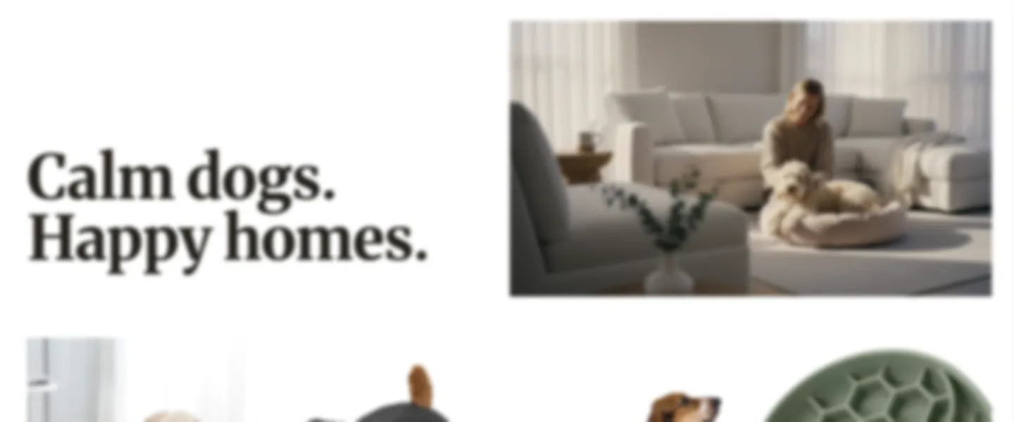 Screenshot of Turnkey Dog Wellness Dropshipping Store with Social Media Presence