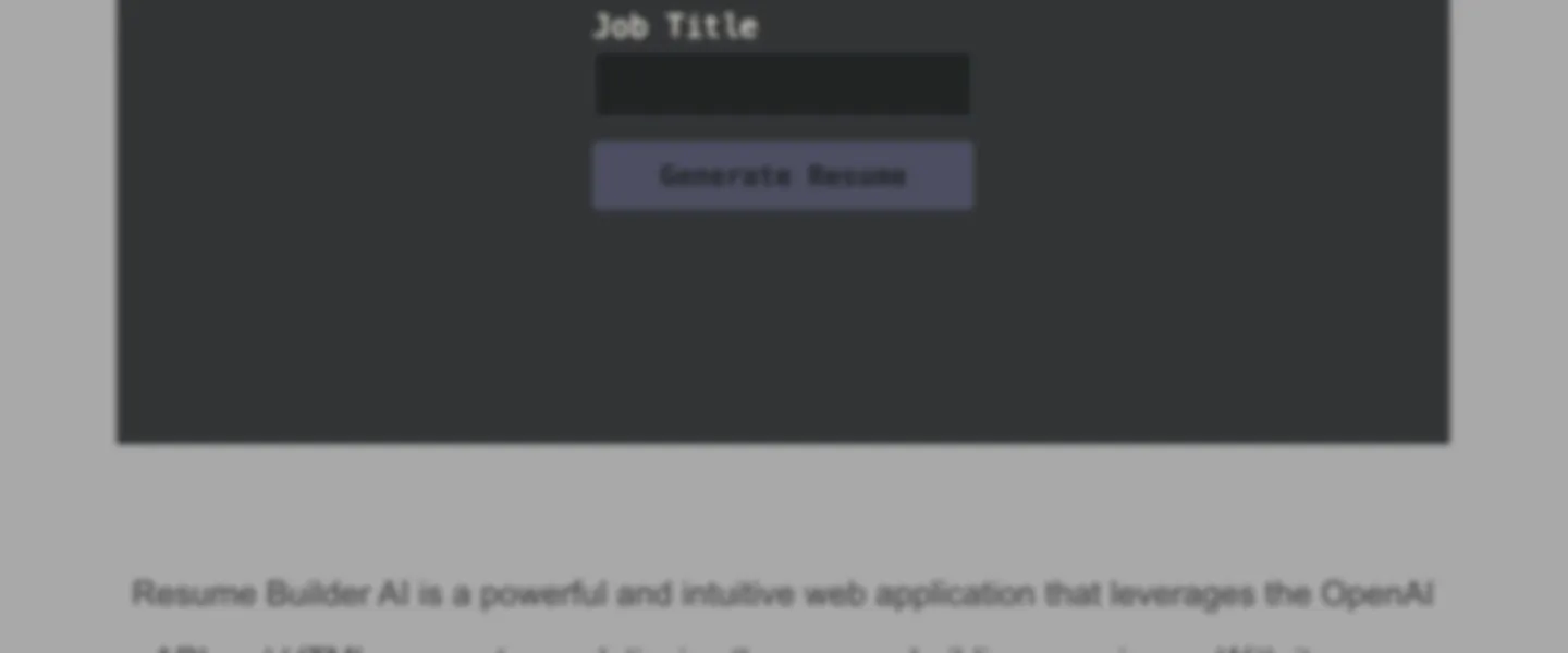 Resume Builder AI