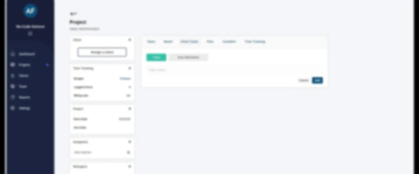 Screenshot of No-Code Accounting & Finance Management SaaS Application