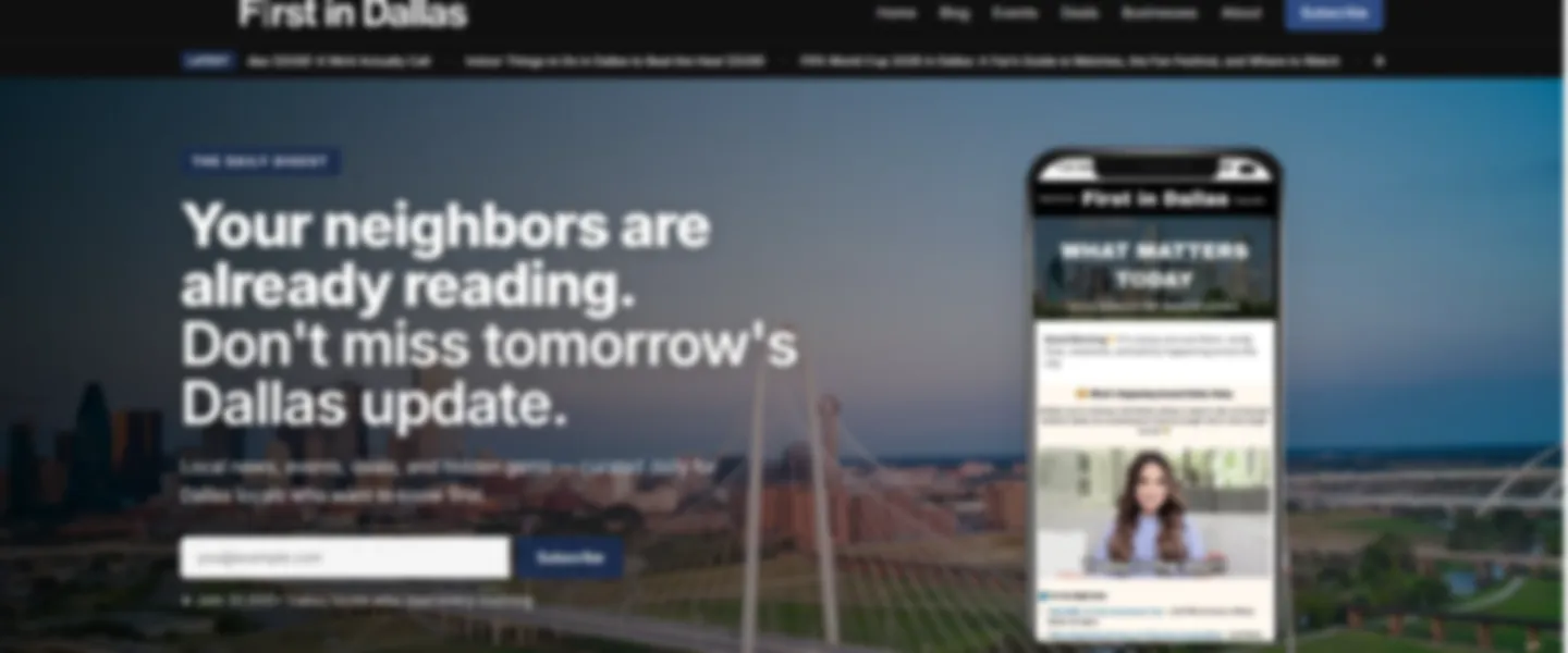 Screenshot of Dallas Local Newsletter with 36K Subscribers + Custom Media Platform