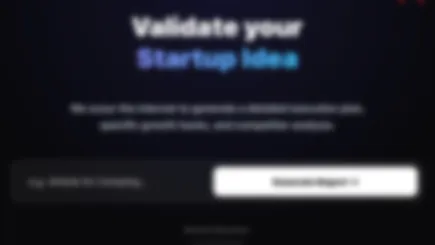 Idea Validator | Ai Market Research