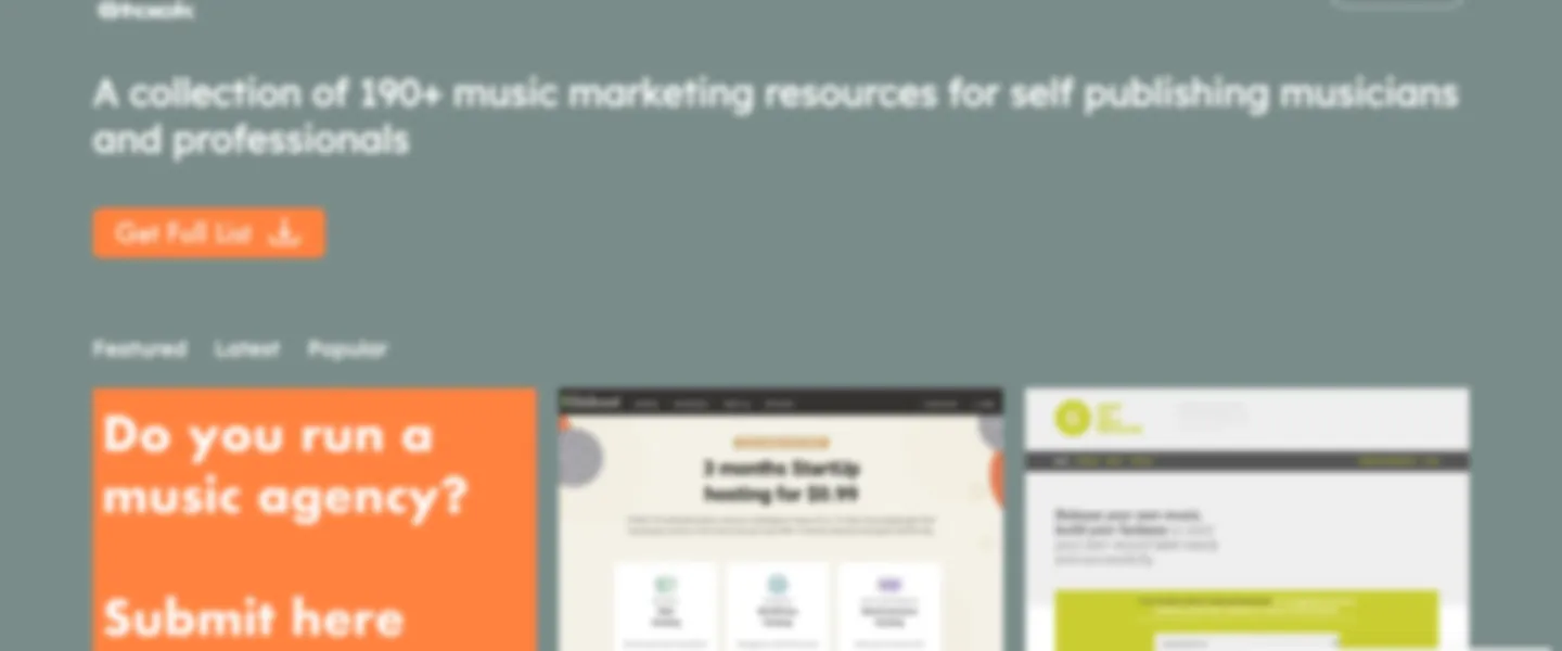 Music Marketing Resources Website
