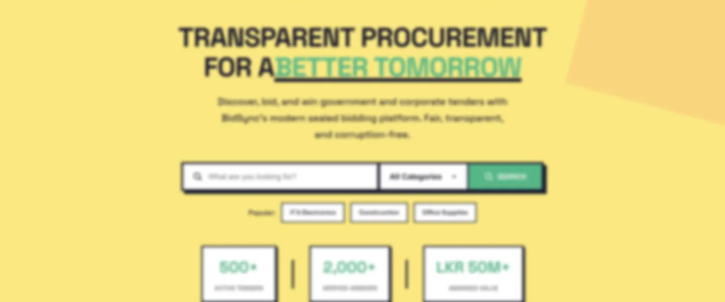 Screenshot of B2B Procurement Platform with Sealed Bidding and Multi-Role Dashboard