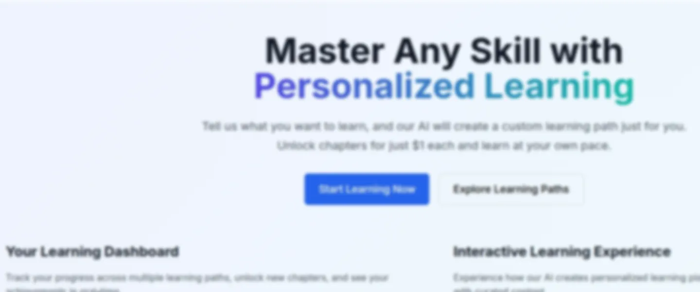 AI Personalised Learning Coach App