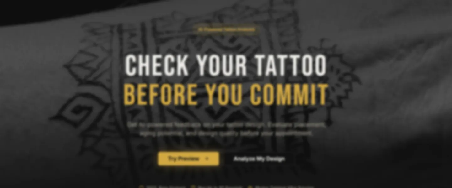Screenshot of AI Tattoo Preview and Evaluation Platform with Design Analysis Tools