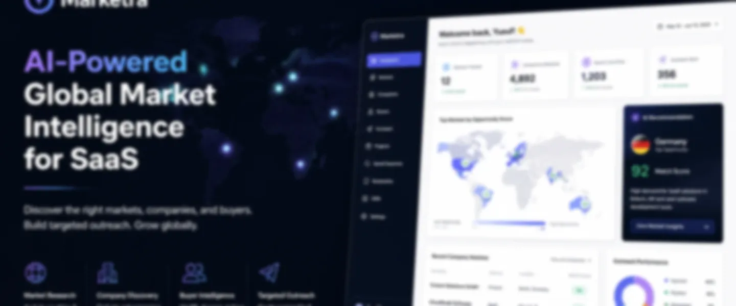Screenshot of AI-Powered Market Intelligence SaaS Platform for Global Expansion