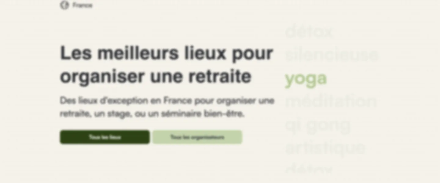 Screenshot of French Wellness Retreat Marketplace with €6K ARR and SEO Foundation