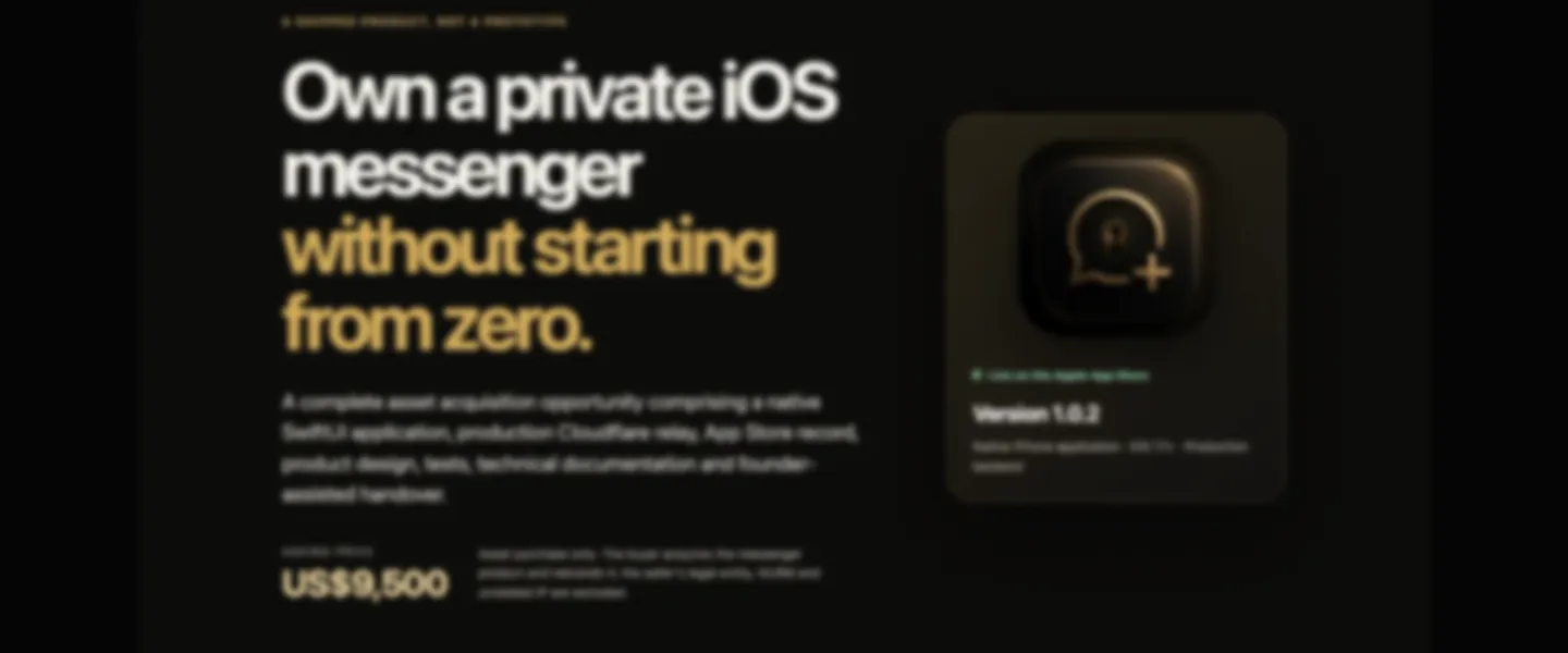 Screenshot of Privacy-First iOS Messenger with Cloudflare Backend - Complete Source & Transfer