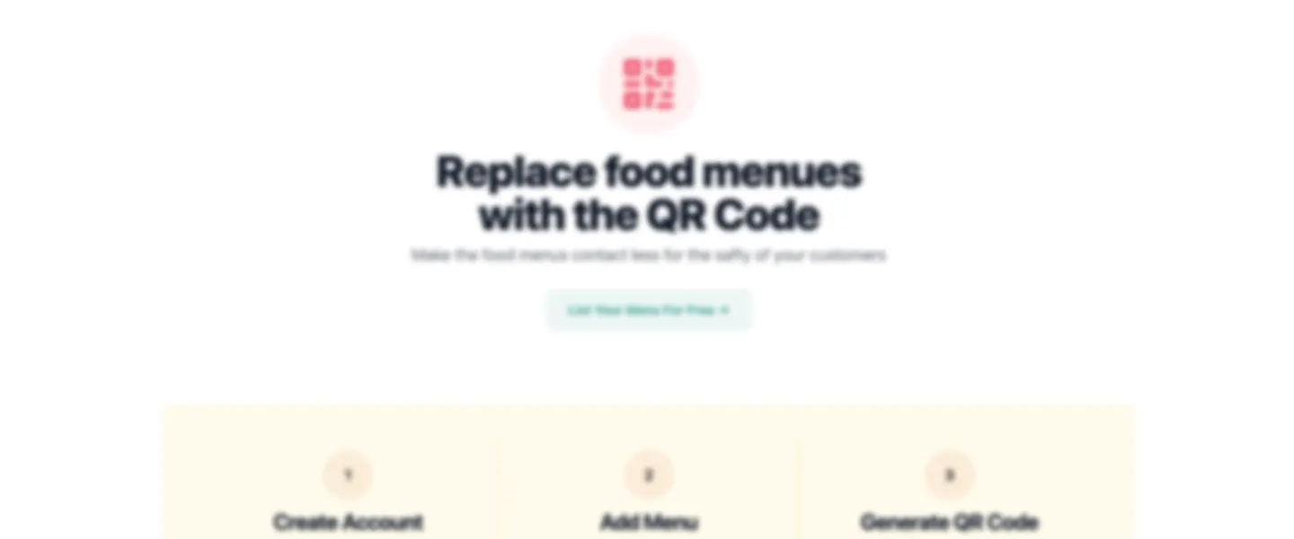 QR Code for Food Menus