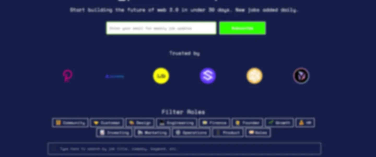 Job Listings for Crypto Startups