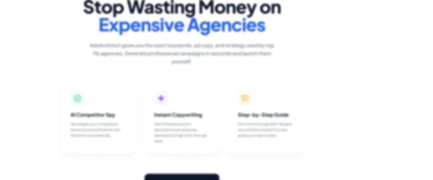 Screenshot of AI-Powered Google Ads Campaign Generation Platform