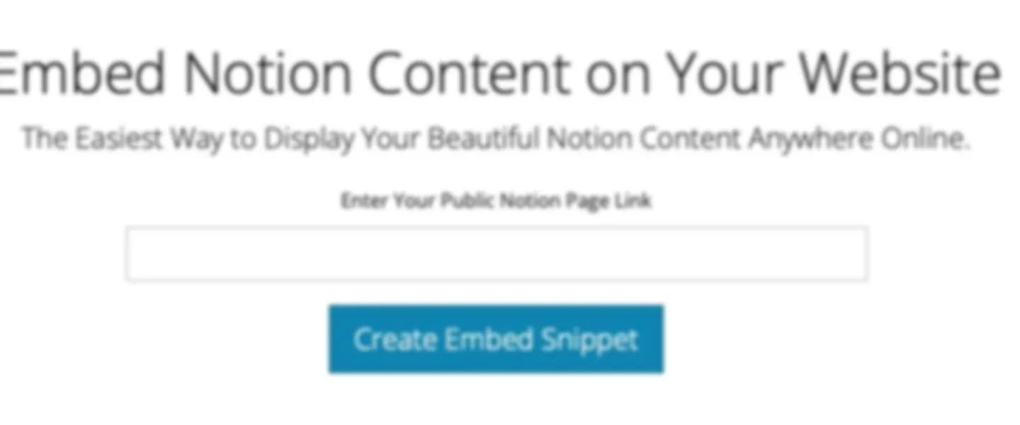 Embed Notion Content on Websites