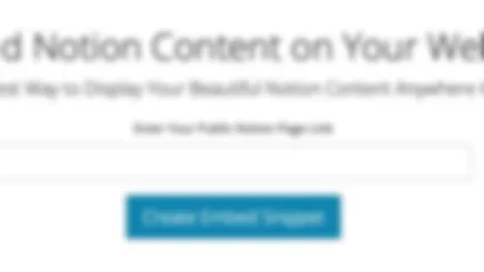 Embed Notion Content On Websites