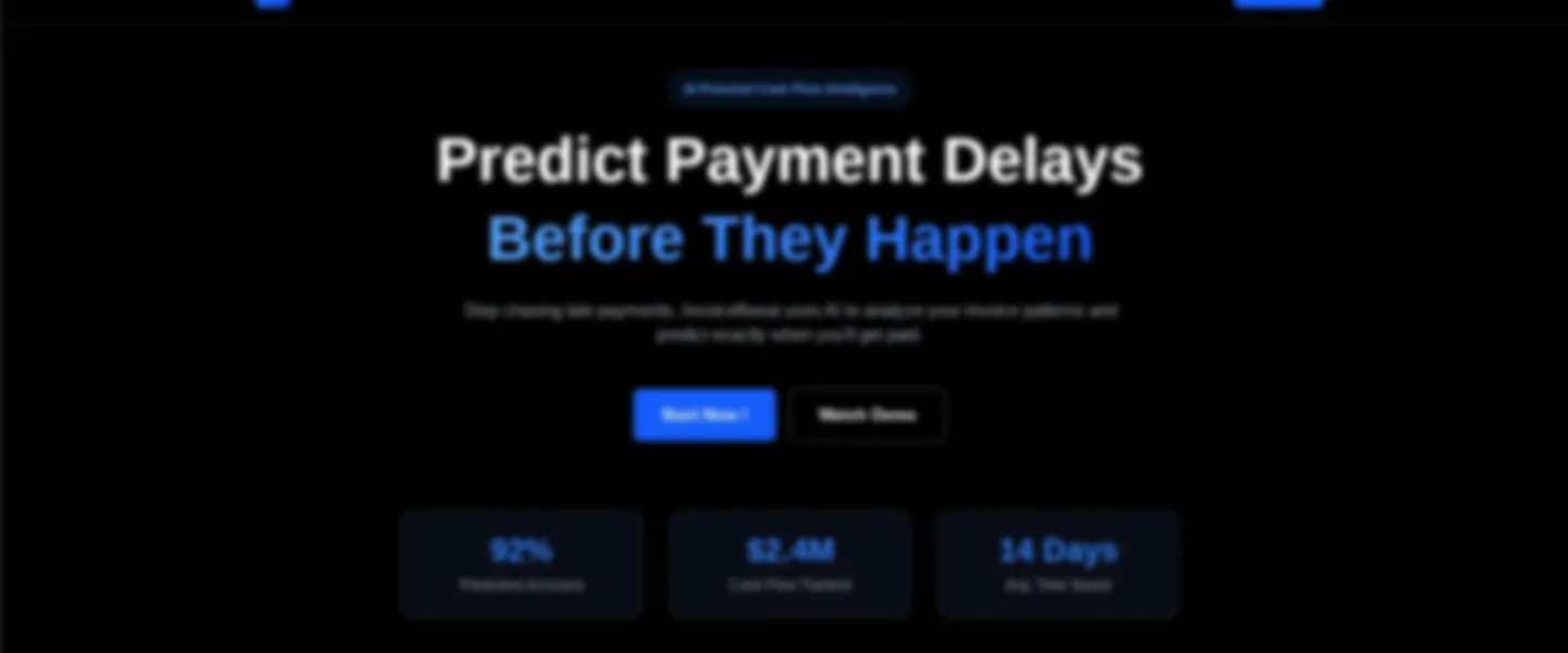 Screenshot of AI-Powered Invoice Payment Prediction SaaS with Stripe Integration