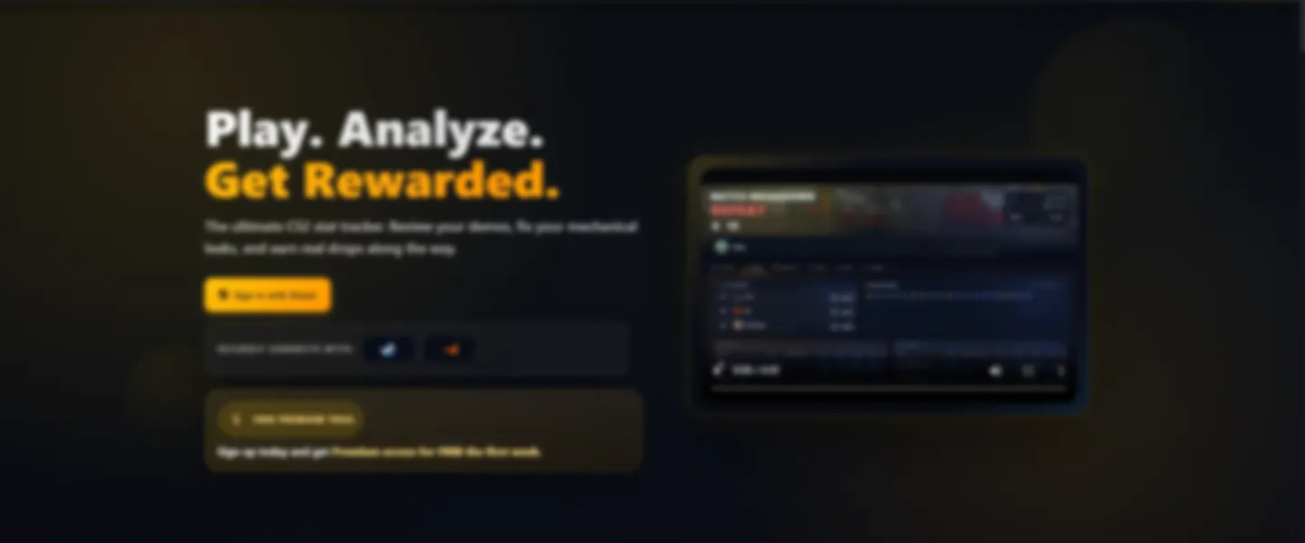 Screenshot of Counter-Strike 2 Analytics Platform with Gamification and Rewards
