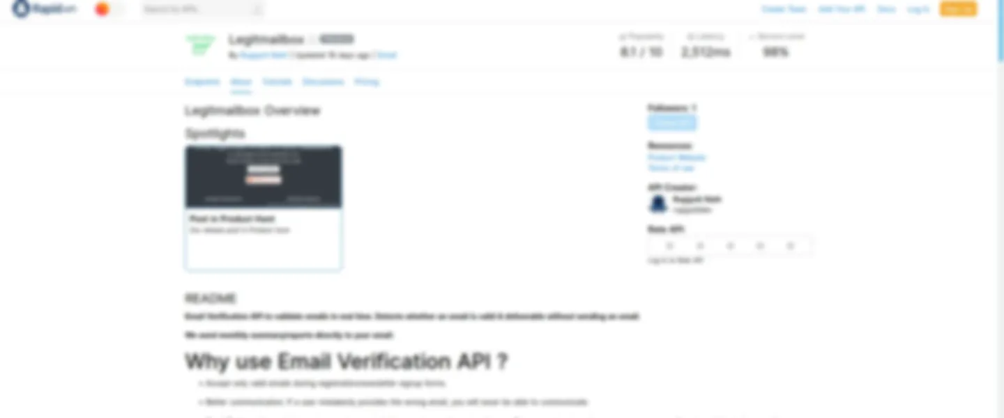 API Email Verification Service
