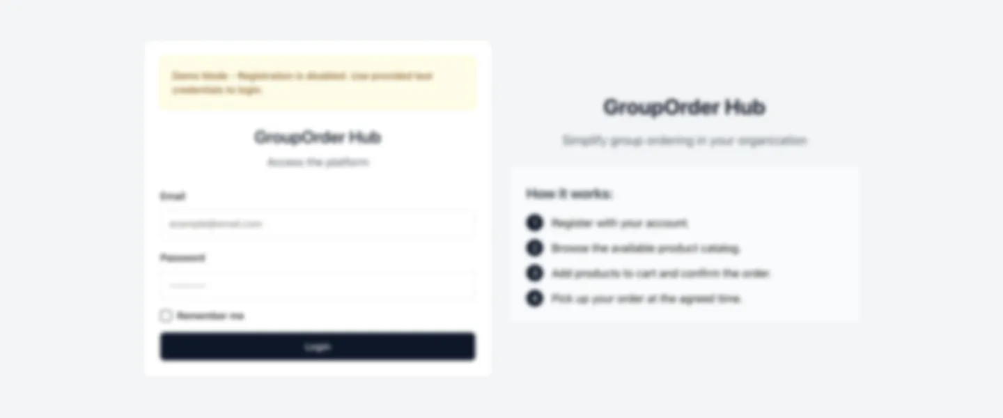 Group Order Management Web Platform