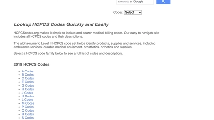 Medical Billing Codes Lookup Tool