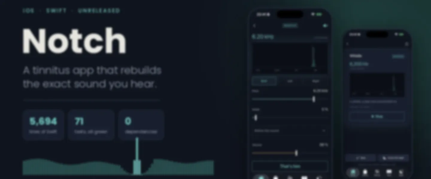 Screenshot of Real-Time Tinnitus Sound Synthesis iOS App