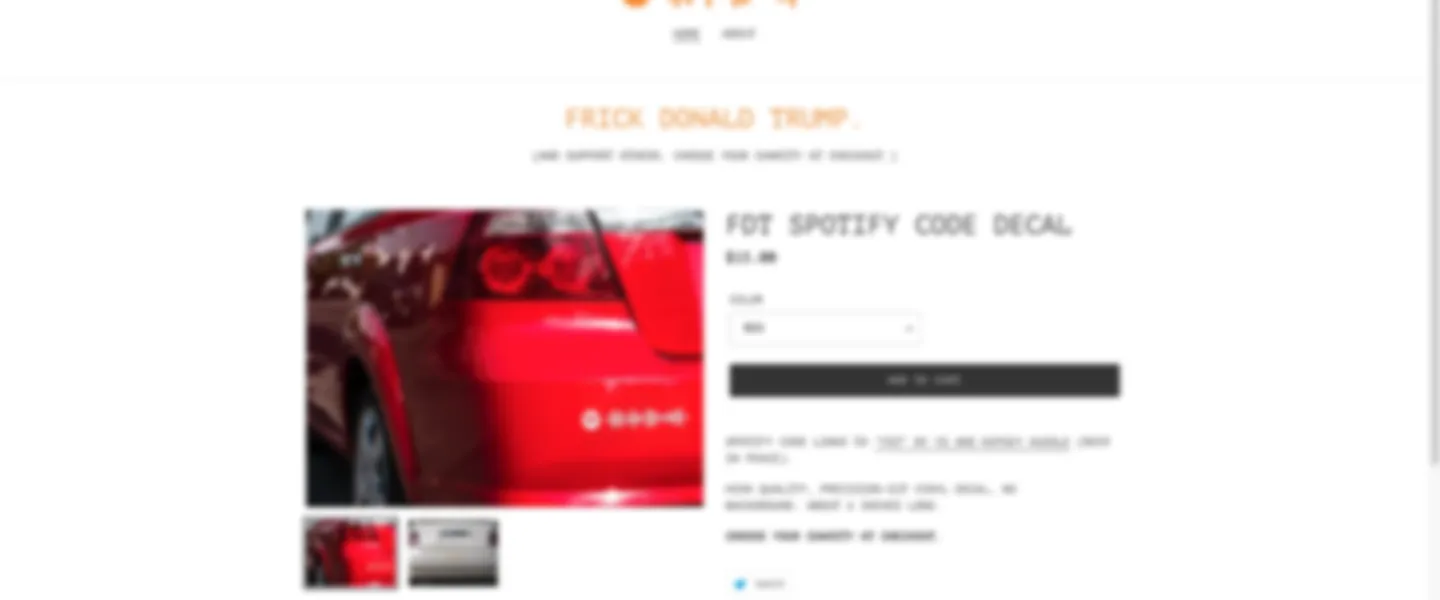 Shopify Store Selling FDT Spotify Code Decals 