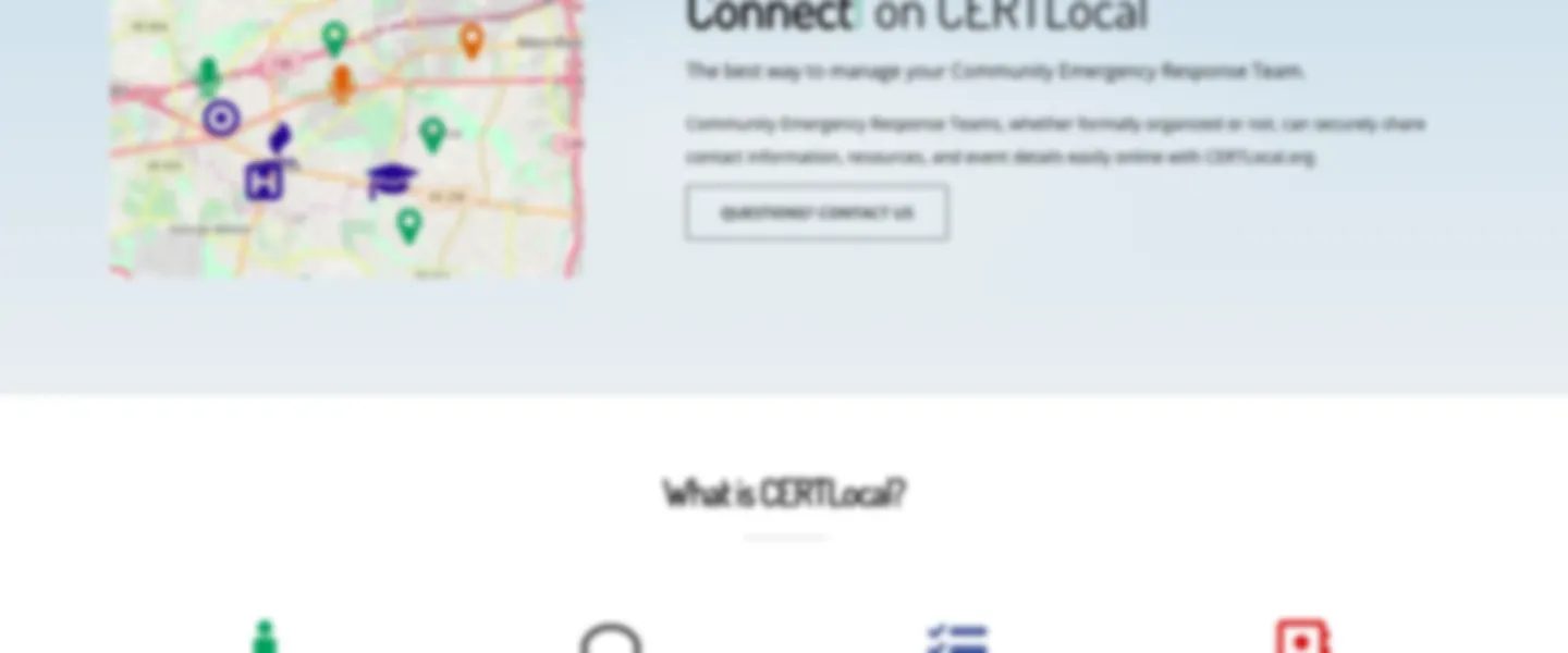 Screenshot of Emergency Response Team Communication and Mapping Platform