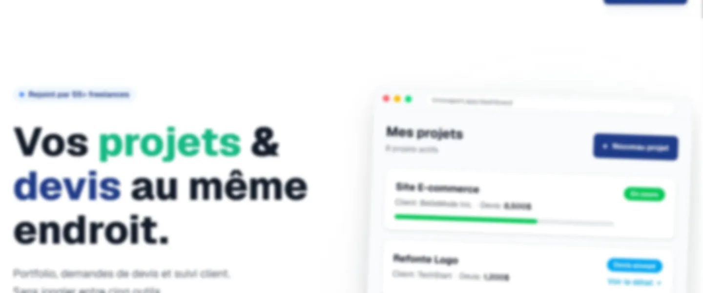 Screenshot of Complete Freelancer Portfolio & Quote Management SaaS Platform