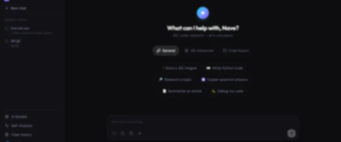Screenshot of Full-Stack AI Workspace with Code Execution and Image Generation