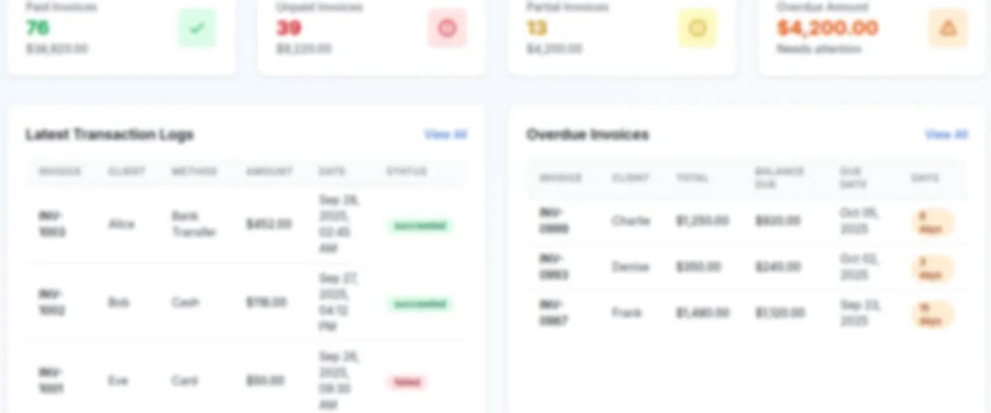 Screenshot of Smart Invoicing and Payment Management Platform with Stripe Integration