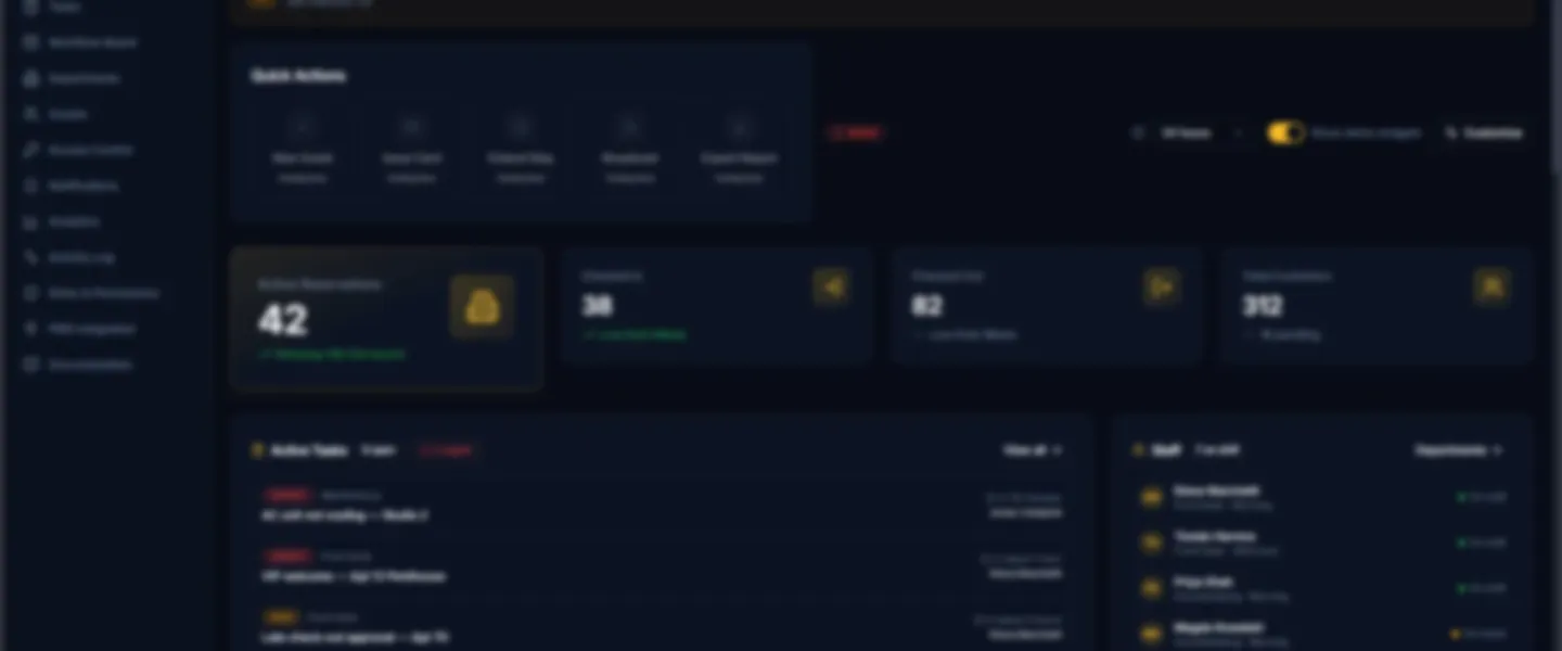 Screenshot of Multi-Tenant Hospitality Operations Management SaaS Platform