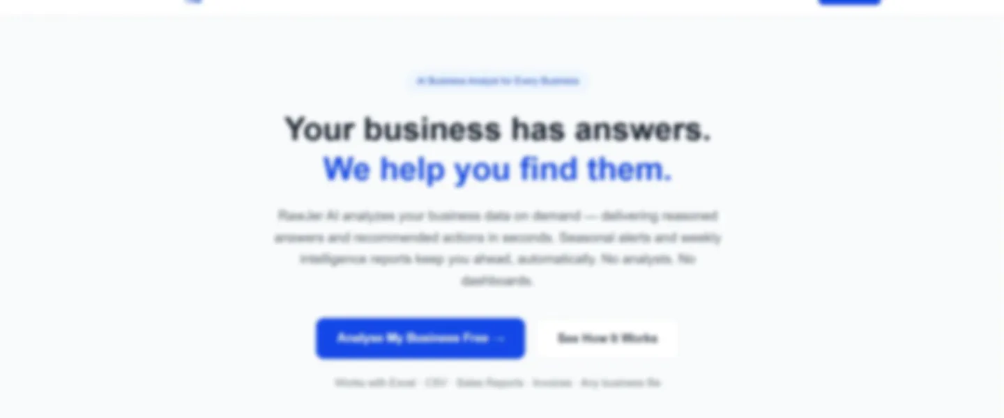 Screenshot of AI Business Analyst Platform with Automated Weekly Reporting