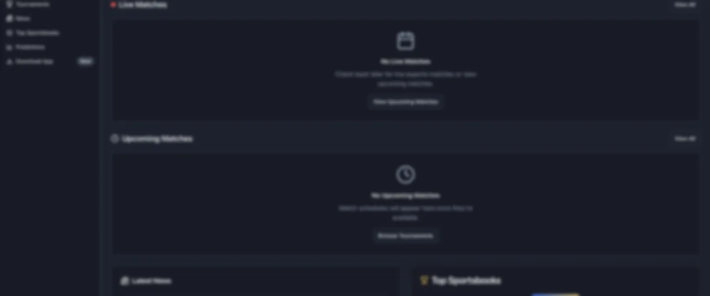 Screenshot of Modern Esports Tournament Platform with Admin Dashboard