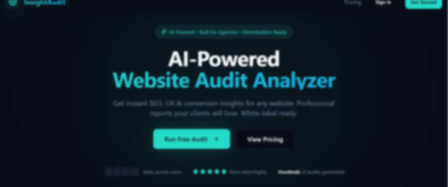 AI-Powered Website Audit SaaS