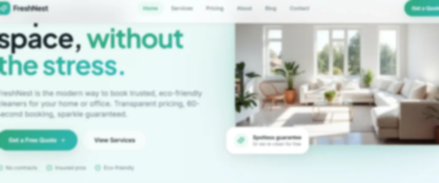 Screenshot of Cleaning website