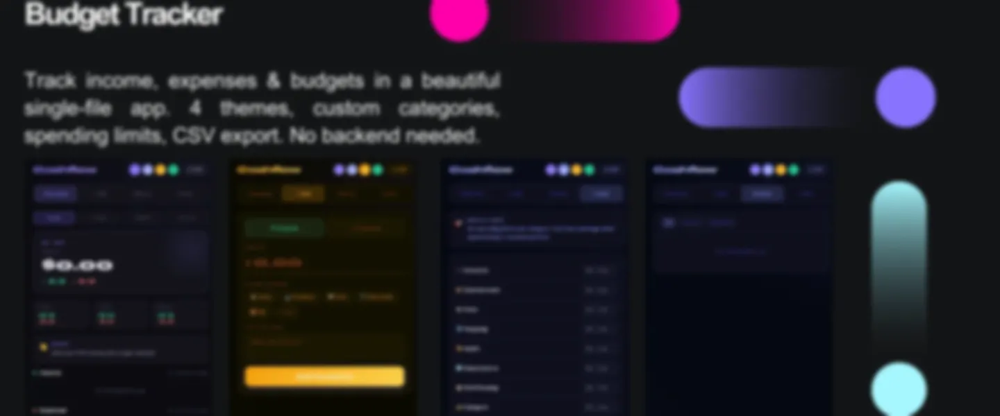 Screenshot of Cashflow — Personal Budget Tracker