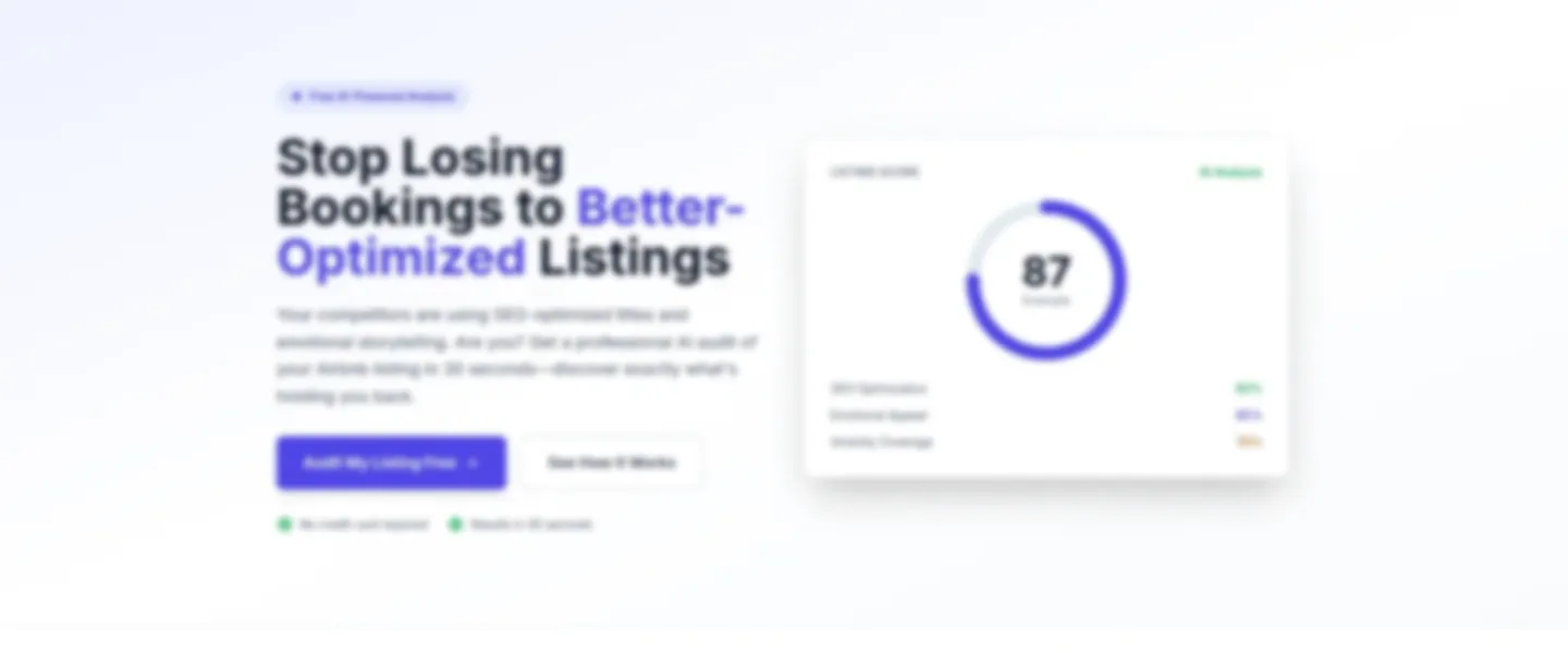 Screenshot of AI-Powered Airbnb Listing Optimization SaaS with Payment Integration
