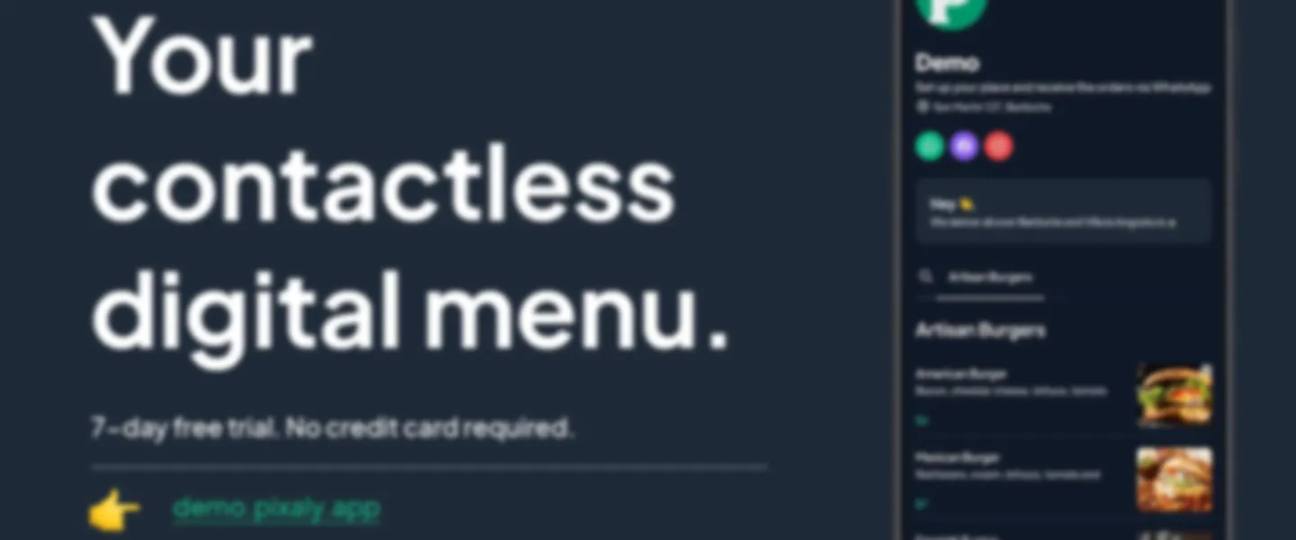 Contactless Digital Menu with QR Code