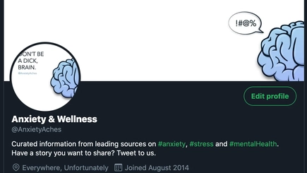 Anxiety & Wellness Twitter Account 