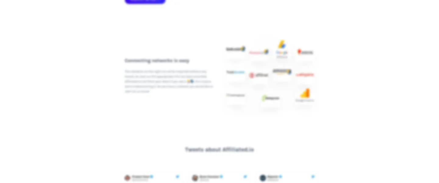 Affiliate/Publishers dashboard