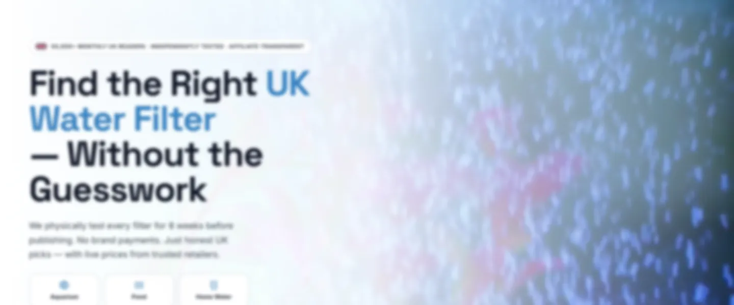 Screenshot of UK Water Filter Comparison Platform with Affiliate Infrastructure