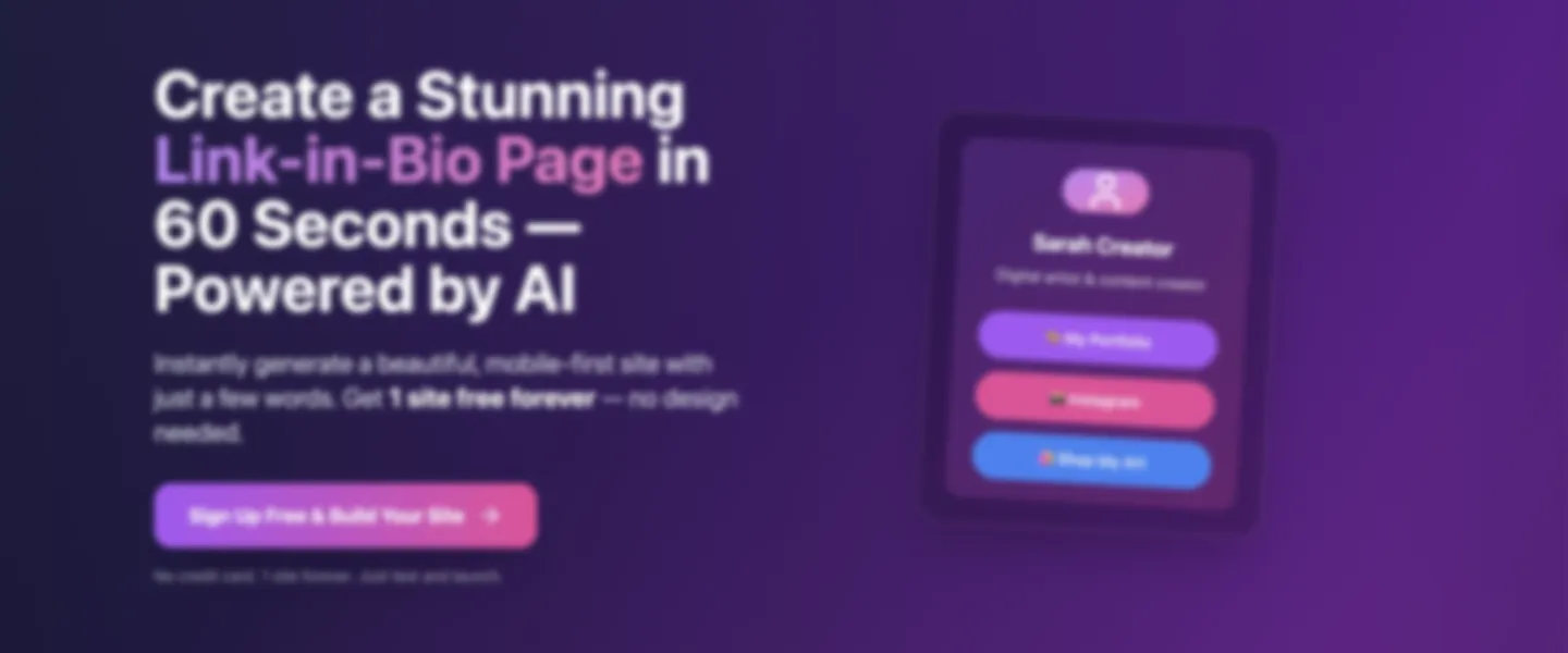 Instant Link-in-Bio Builder SaaS