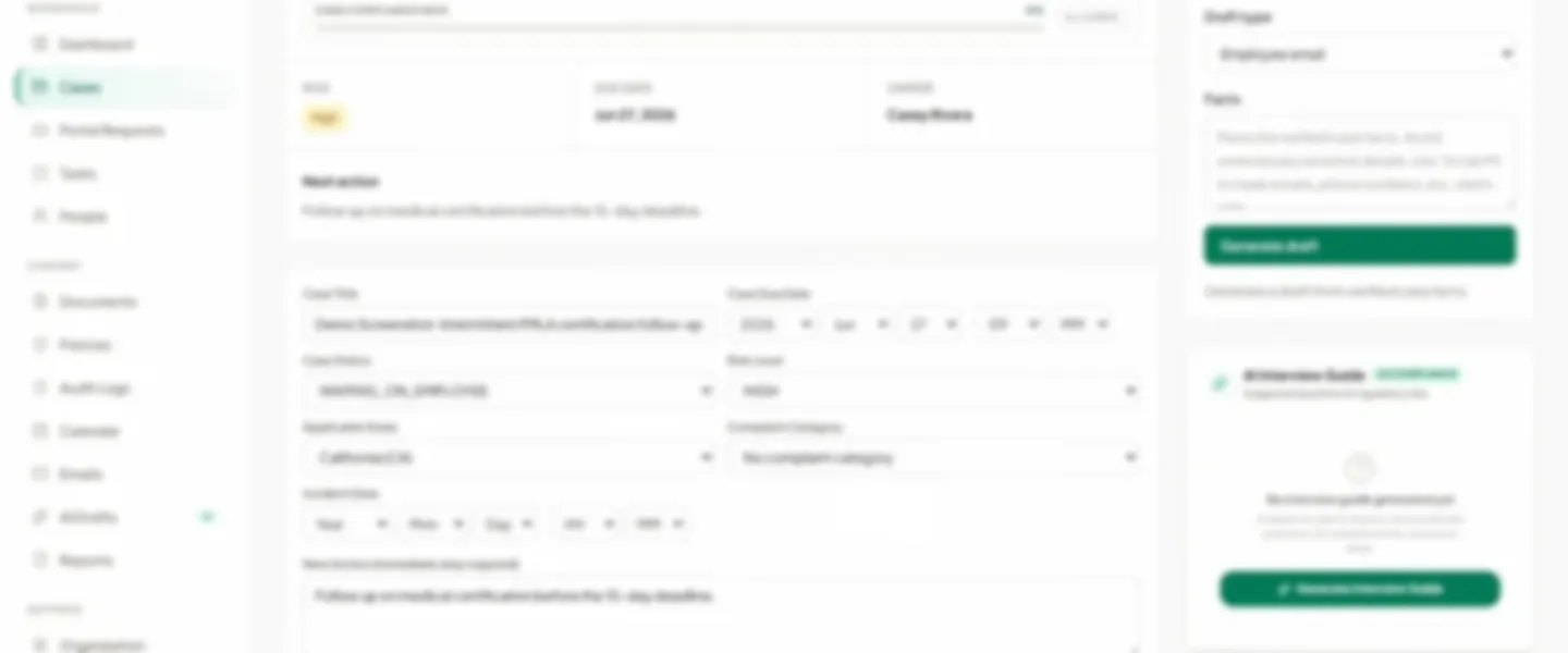 Screenshot of AI-Powered FMLA & ADA Compliance Automation Platform for SMBs